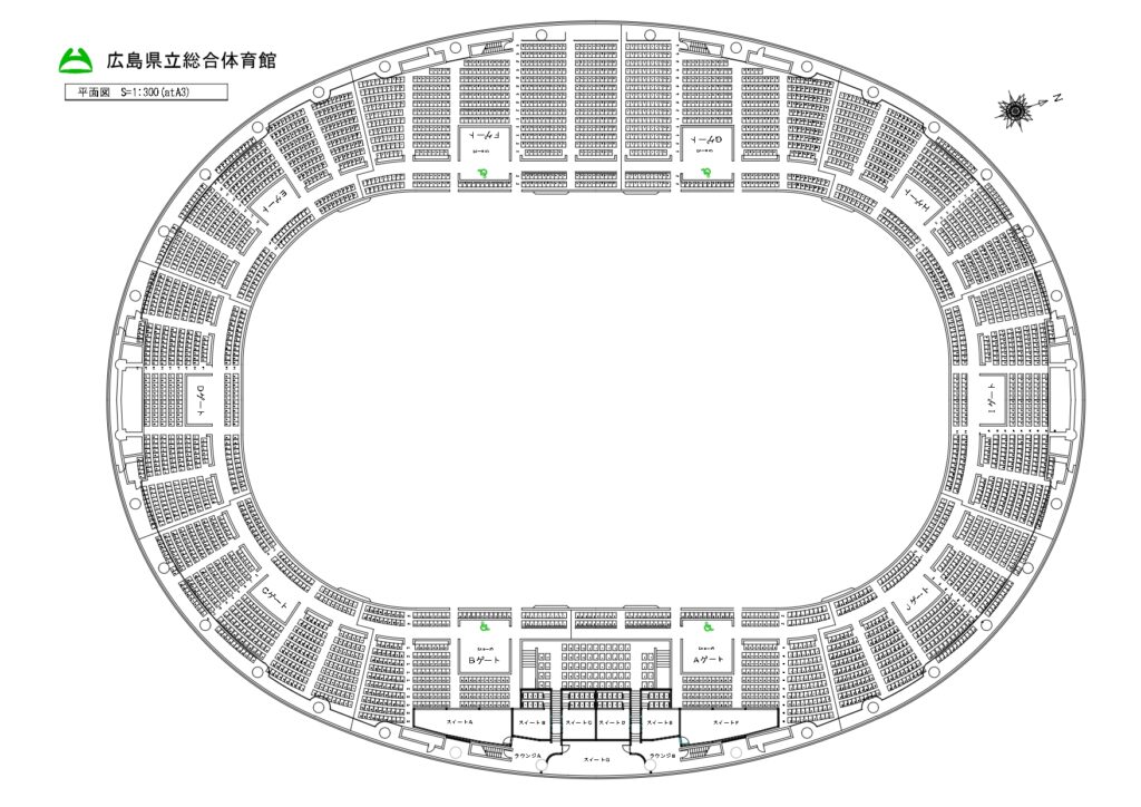広島グリーンアリーナ　座席　見え方　センターステージ　見切れ席