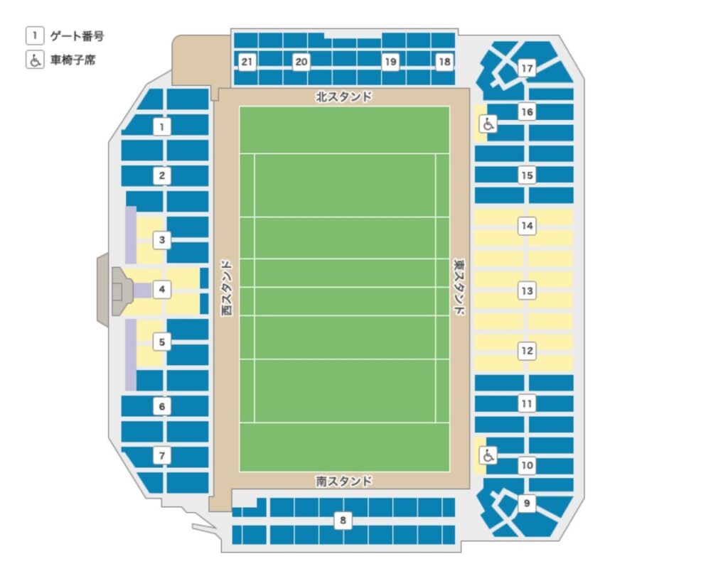 秩父宮ラグビー場　座席番号　見え方　ゲートごと　おすすめ　良席