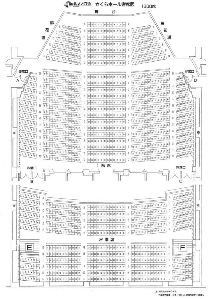 北とぴあさくらホール 座席 見え方 おすすめ キャパ 見切れ席 座席表 1階 2階