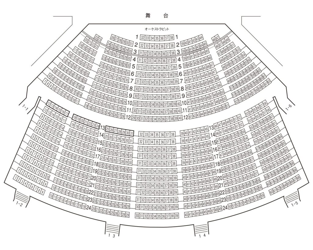 広島文化学園HBGホール 座席 見え方 おすすめ キャパ 見切れ席 座席表 1階 2階