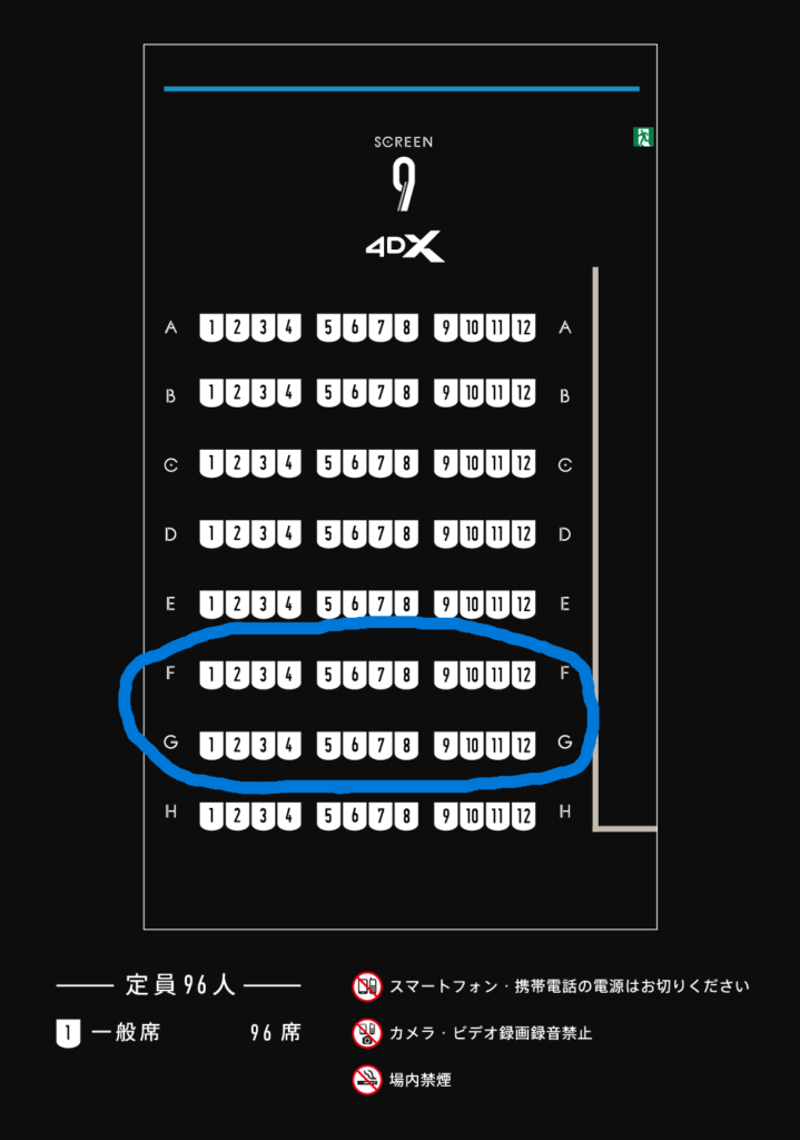 4DX　座席　おすすめ　酔わない席